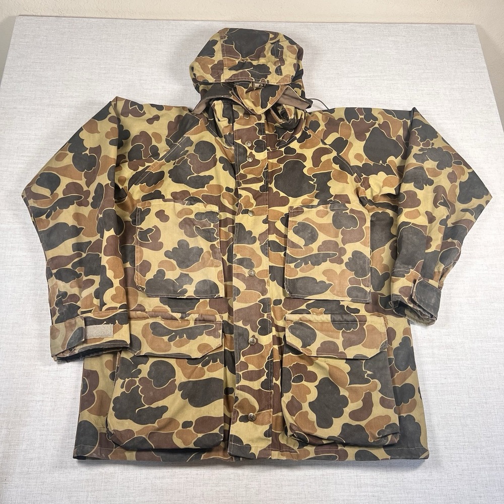 Vintage Columbia Gore-Tex Duck Camo Hunting Jacket Men's Large Hooded Parka